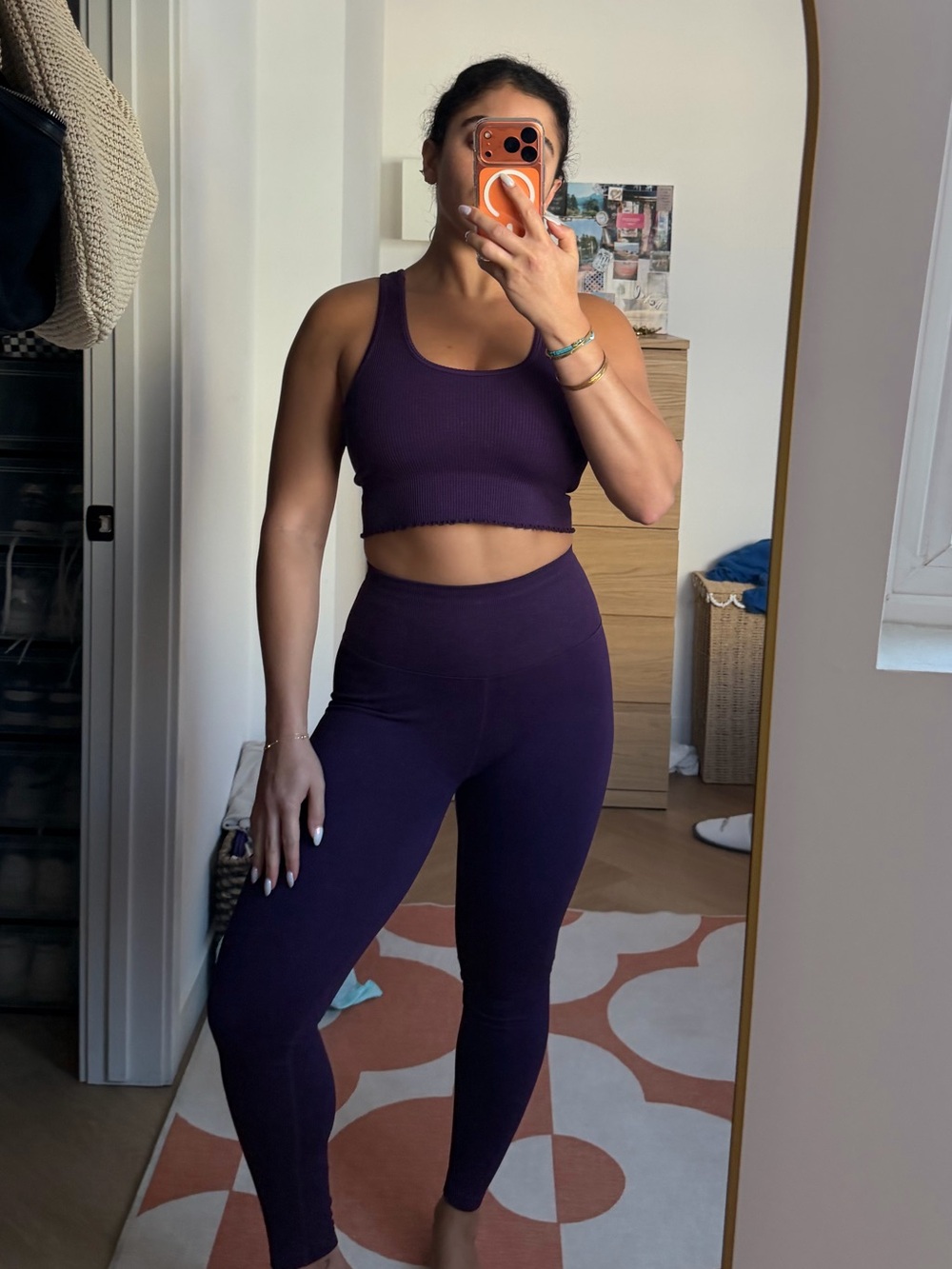 Spiritual Gangster Deep Purple Ribbed Crop Tank